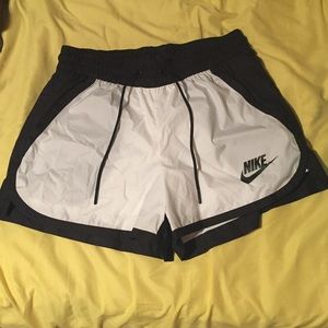 White and Black Nike Shorts